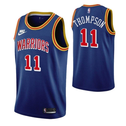 Men's   Golden State Warriors Klay Thompson #11 Blue 2021-22 75th Anniversary Jersey - Classic Edition