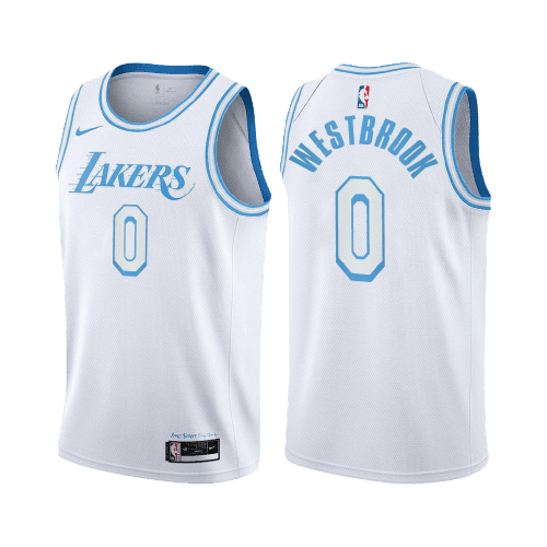 Men's LOS ANGELES LAKERS #0 RUSSELL WESTBROOK JERSEY 2021 WHITE CITY
