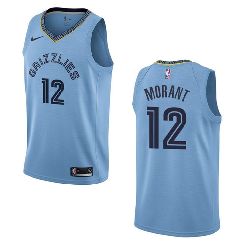 Men's   Memphis Grizzlies #12 Ja Morant Statet Swingman Jersey - Blue , Basketball Jersey