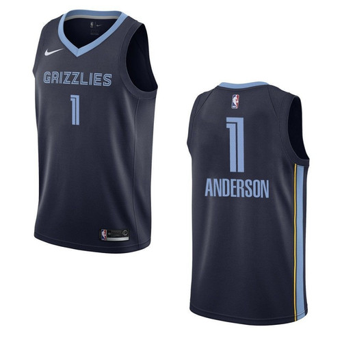 Men's   Memphis Grizzlies #1 Kyle Anderson Icon Edition Swingman Jersey - Navy , Basketball Jersey