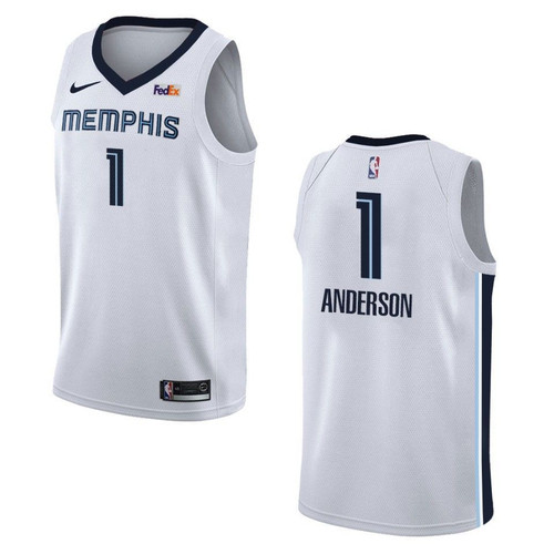 Men's   Memphis Grizzlies #1 Kyle Anderson Association Swingman Jersey - White , Basketball Jersey