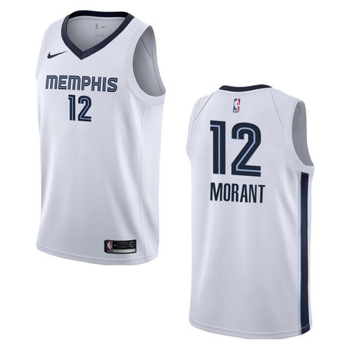 Men's   Memphis Grizzlies #12 Ja Morant Association Swingman Jersey - White , Basketball Jersey