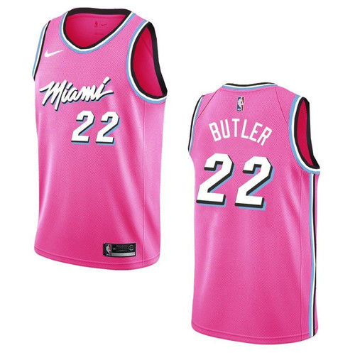 Men's   Miami Heat #22 Jimmy Butler Earned Swingman Jersey - Pink , Basketball Jersey