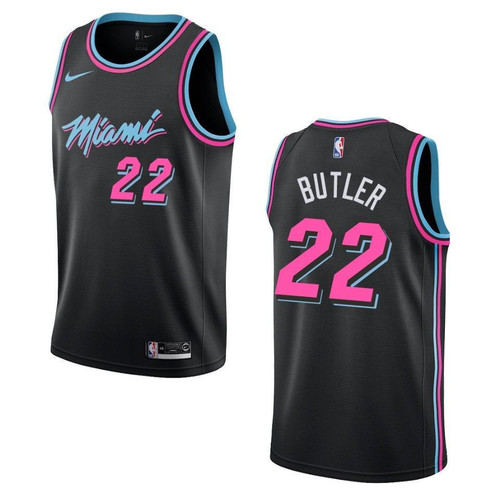Men's   Miami Heat #22 Jimmy Butler City Swingman Jersey - Black , Basketball Jersey