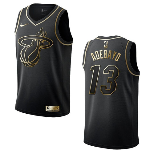Men's   Miami Heat #13 Bam Adebayo Golden Edition Jersey - Black , Basketball Jersey