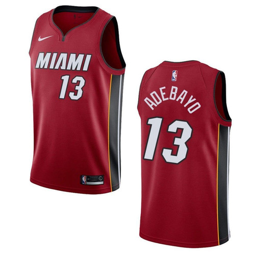 Men's   Miami Heat #13 Bam Adebayo Statet Swingman Jersey - Red , Basketball Jersey