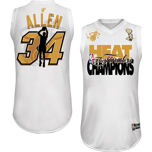 Men's NBA Majestic Miami Heat 34 Ray Allen 2013 NBA Finals Champions Jersey