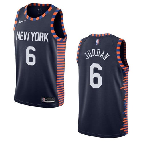 Men's  2019-20  New York Knicks #6 DeAndre Jordan City Swingman- Navy Jersey