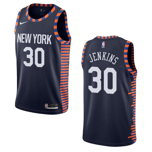 Men's  2019-20  New York Knicks #30 John Jenkins City Swingman- Navy Jersey