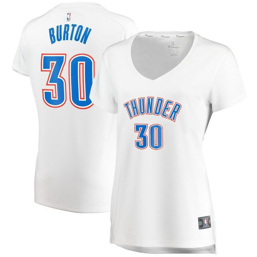 Women's  Deonte Burton Oklahoma City Thunder Wairaiders  Fast Break Player- Association Edition - White Jersey