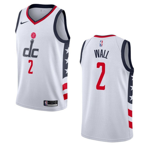 Men's  2019-20  Washington Wizards #2 John Wall City Swingman- White Jersey