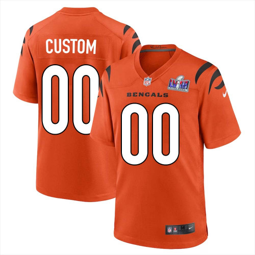 Custom Alternate Orange Bengals Super Bowl LVIII Limited Jersey for Man – Replica