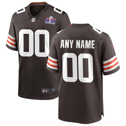 Men Cleveland Browns Super Bowl LVIII Brown Custom Home Game Jersey – Replica