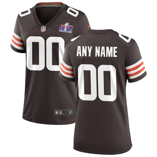Women Cleveland Browns Super Bowl LVIII Brown Custom Home Game Jersey – Replica