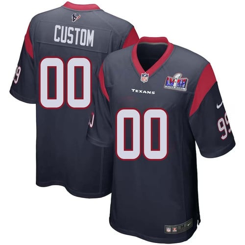 Custom Houston Texans Super Bowl LVIII Home Game Jersey for Mens – Replica