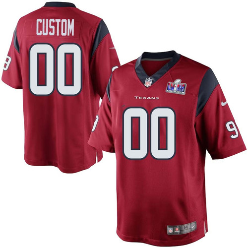 Youth Red Houston Texans Super Bowl LVIII Alternate Custom Game Jersey – Replica