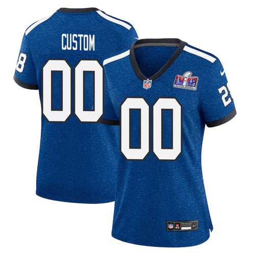 Custom Indianapolis Colts Super Bowl LVIII Indiana Nights Alternate Game Jersey – Royal for Women – Replica