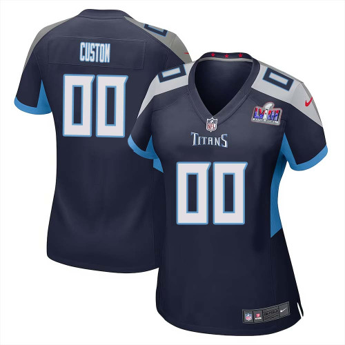 Custom Home Tennessee Titans Super Bowl LVIII Limited Black Jersey for Women – Replica