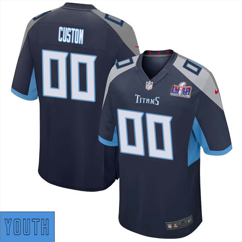 Custom Home Tennessee Titans Super Bowl LVIII Limited Black Jersey for Youth – Replica
