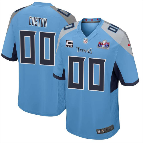 Custom Alternate Tennessee Titans Super Bowl LVIII Limited Light Blue Jersey for Men – Replica