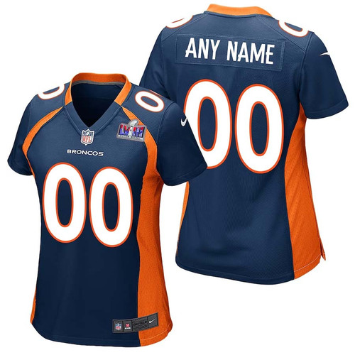 Custom Women Denver Broncos Super Bowl LVIII Alternate Game Player Jersey – Navy – Replica