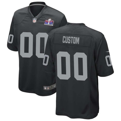Las Vegas Raiders Custom Super Bowl LVIII Game Jersey for Men – Black – Replica