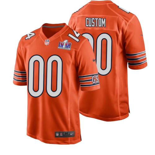 Men Custom Orange Chicago Bears Super Bowl Alternate Game Player Jersey – Replica