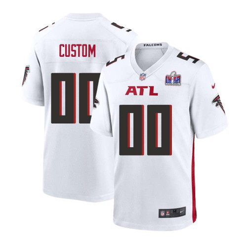 Custom Men White Atlanta Falcons Super Bowl LVIII Away Game Player Jersey – Replica