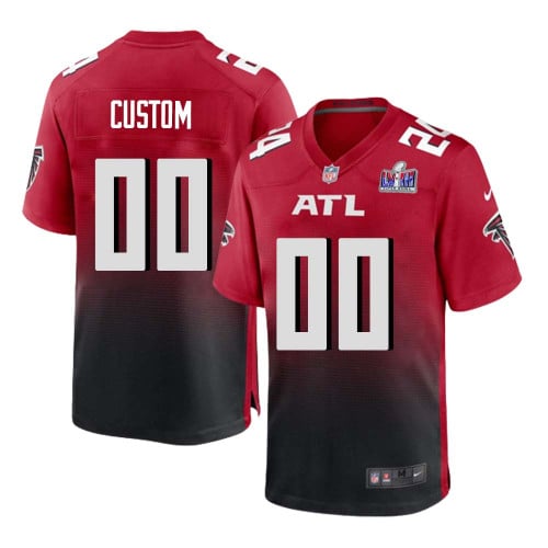 Custom Atlanta Falcons Super Bowl LVIII Alternate Game Jersey Red Mens – Replica