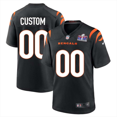 Custom Home Bengals Super Bowl LVIII Limited Black Jersey for Man – Replica