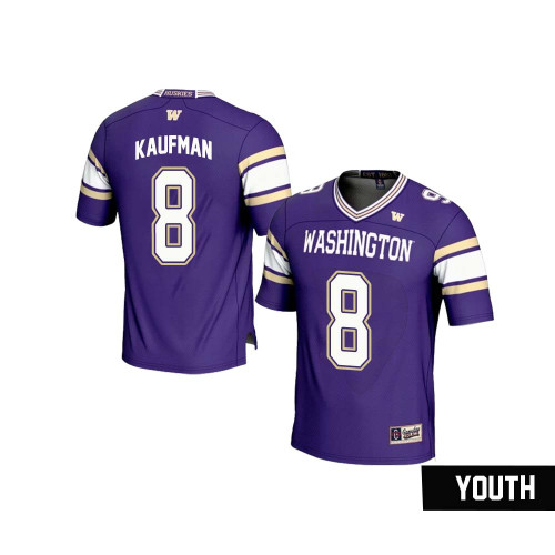 Napoleon Kaufman No 8 Purple Washington Huskies NIL Player Football Jersey For Youth