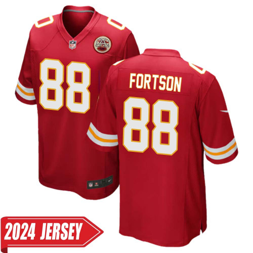 Jody Fortson No 88 Men's Red Kansas City Chiefs Home Game 2024 Jersey