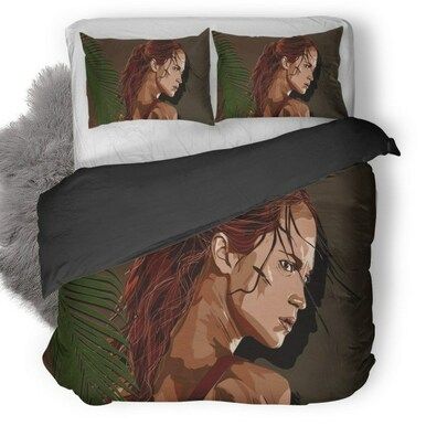 Tomb Raider Alicia Vikander Artwork Bedding Set , Comforter Set