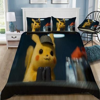 Pokmon Detective Pikachu #73 Duvet Cover Bedding Set , Comforter Set