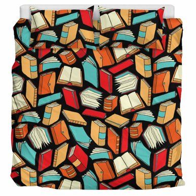 Book Lovers Pattern Bedding Set , Comforter Set