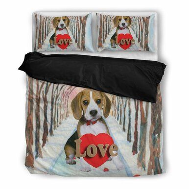 Valentine&#039;S Day Specialbeagle Dog Print Bedding Set , Comforter Set