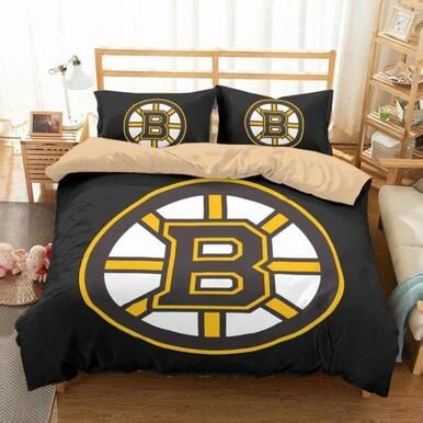 Boston Bruins National Hockey League Nhl #1 Duvet Cover Quilt Cover Pillowcase Bedding Set Bed Linen Home Decor , Comforter Set