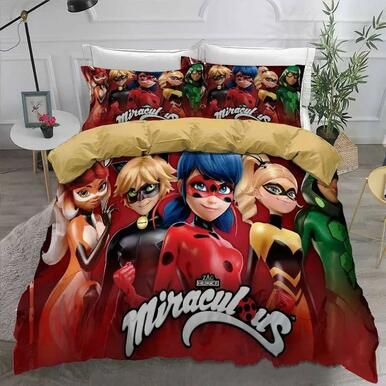 Miraculous Ladybug Cat Noir #10 Duvet Cover Quilt Cover Pillowcase Bedding Set Bed Linen Home Bedroom Decor , Comforter Set