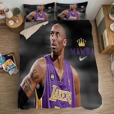 Basketball Lakers Kobe Bryant Black Mamba Basketball #16 Duvet Cover Quilt Cover Pillowcase Bedding Set Bed Linen Home Decor , Comforter Set