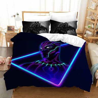 Black Panther T&#039;Challa Chadwick Boseman #10 Duvet Cover Quilt Cover Pillowcase Bedding Set Bed Linen , Comforter Set