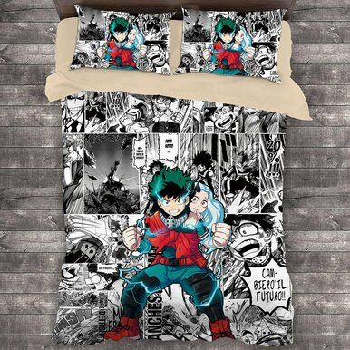 Comic My Hero Academia Midoriya Izuku #4 Duvet Cover Quilt Cover Pillowcase Bedding Set Bed Linen Home Decor , Comforter Set