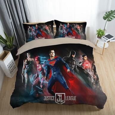 Justice League Wonder Woman Superman Batman The Flash Aquaman #14 Duvet Cover Quilt Cover Pillowcase Bedding Set Bed Linen Home Decor , Comforter Set