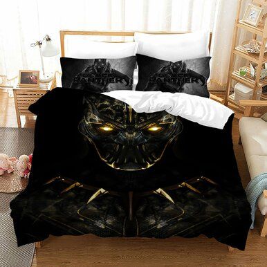 Black Panther T&#039;Challa Chadwick Boseman #8 Duvet Cover Quilt Cover Pillowcase Bedding Set Bed Linen , Comforter Set