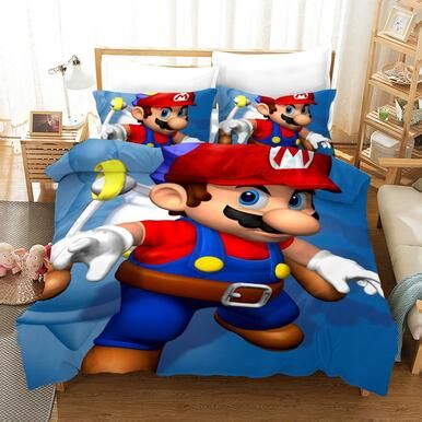 Super Smash Bros. Ultimate Mario #20 Duvet Cover Quilt Cover Pillowcase Bedding Set Bed Linen Home Bedroom Decor , Comforter Set