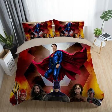 Justice League Wonder Woman Superman Batman The Flash Aquaman #6 Duvet Cover Quilt Cover Pillowcase Bedding Set Bed Linen Home Decor , Comforter Set