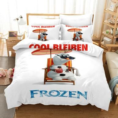 Frozen Anna Elsa Princess Olaf #33 Duvet Cover Quilt Cover Pillowcase Bedding Set Bed Linen Home Bedroom Decor , Comforter Set