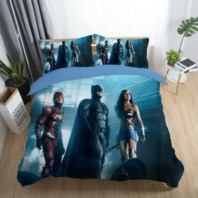 Justice League Wonder Woman Superman Batman The Flash Aquaman #30 Duvet Cover Quilt Cover Pillowcase Bedding Set Bed Linen Home Decor , Comforter Set