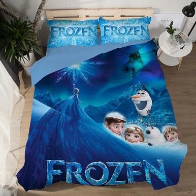 Frozen Anna Elsa Princess #8 Duvet Cover Quilt Cover Pillowcase Bedding Set Bed Linen Home Bedroom Decor , Comforter Set