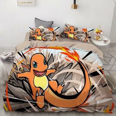 Pokemon Pikachu #34 Duvet Cover Quilt Cover Pillowcase Bedding Set Bed Linen Home Bedroom Decor , Comforter Set