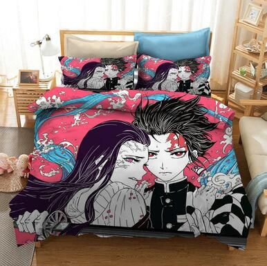 Demon Slayer Kimetsu No Yaiba Kochou Shinobu #14 Duvet Cover Quilt Cover Pillowcase Bedding Set Bed Linen , Comforter Set